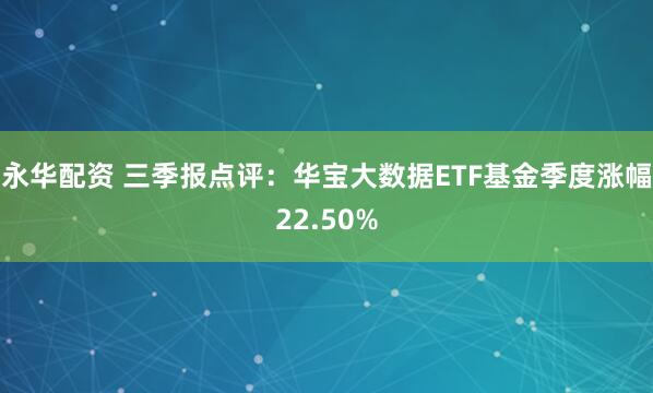 永华配资 三季报点评：华宝大数据ETF基金季度涨幅22.50%